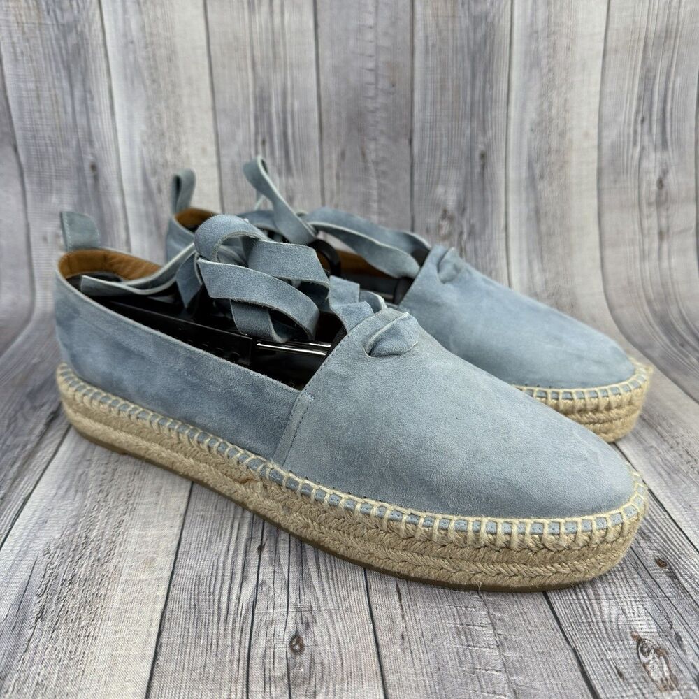 Ralph Lauren Collection Espadrilles Flats Women's 39 Purple Label Blue Suede